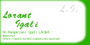 lorant igali business card